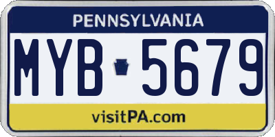 PA license plate MYB5679