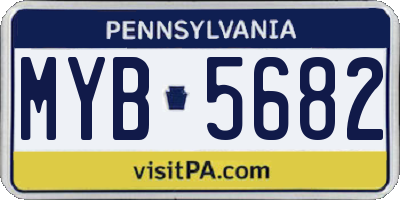 PA license plate MYB5682