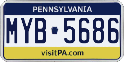 PA license plate MYB5686