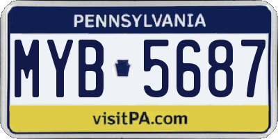 PA license plate MYB5687
