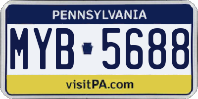 PA license plate MYB5688