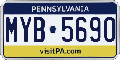 PA license plate MYB5690