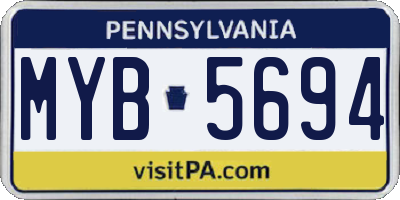 PA license plate MYB5694