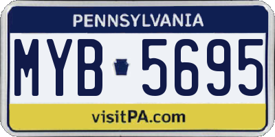 PA license plate MYB5695