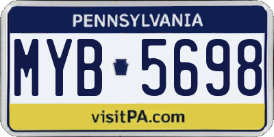PA license plate MYB5698