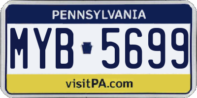 PA license plate MYB5699