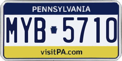 PA license plate MYB5710