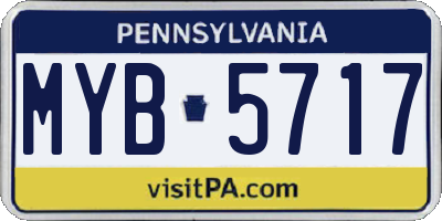 PA license plate MYB5717