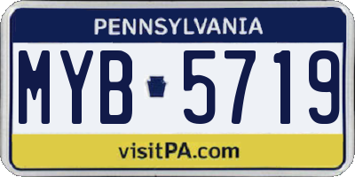 PA license plate MYB5719