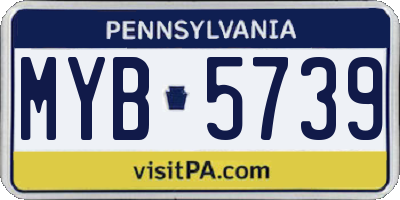 PA license plate MYB5739