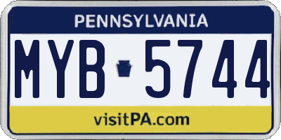 PA license plate MYB5744