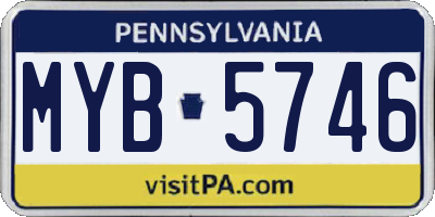 PA license plate MYB5746