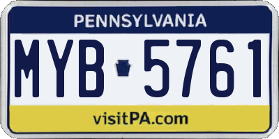 PA license plate MYB5761