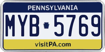 PA license plate MYB5769