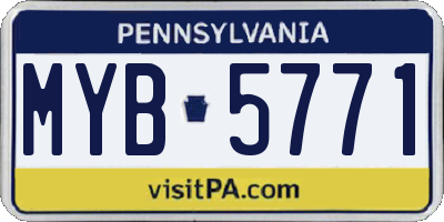 PA license plate MYB5771