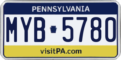 PA license plate MYB5780