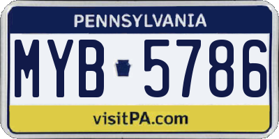 PA license plate MYB5786