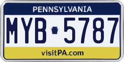 PA license plate MYB5787