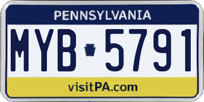 PA license plate MYB5791