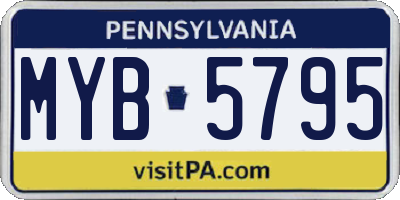 PA license plate MYB5795