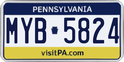 PA license plate MYB5824
