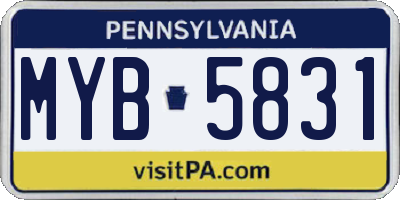 PA license plate MYB5831