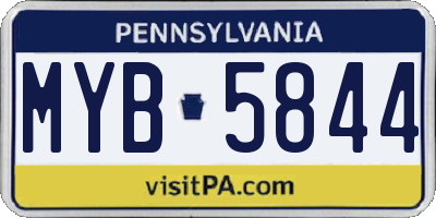 PA license plate MYB5844