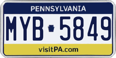 PA license plate MYB5849