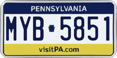 PA license plate MYB5851