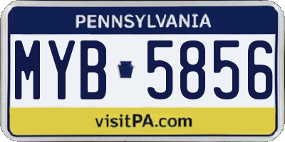 PA license plate MYB5856
