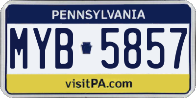 PA license plate MYB5857