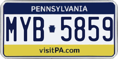 PA license plate MYB5859