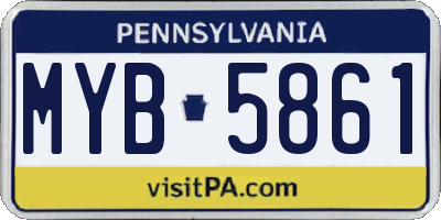 PA license plate MYB5861