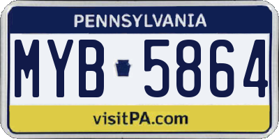 PA license plate MYB5864