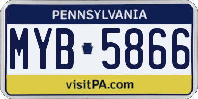 PA license plate MYB5866