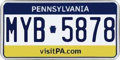 PA license plate MYB5878