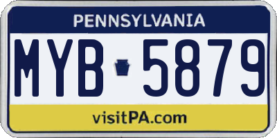 PA license plate MYB5879
