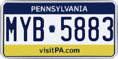 PA license plate MYB5883