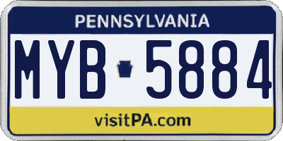PA license plate MYB5884