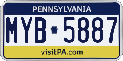PA license plate MYB5887