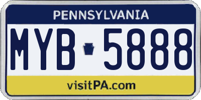 PA license plate MYB5888