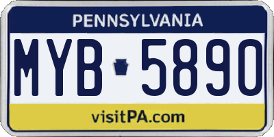 PA license plate MYB5890