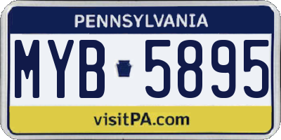 PA license plate MYB5895