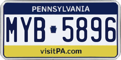 PA license plate MYB5896