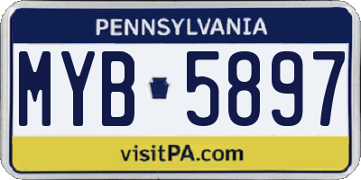 PA license plate MYB5897