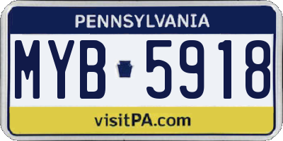PA license plate MYB5918