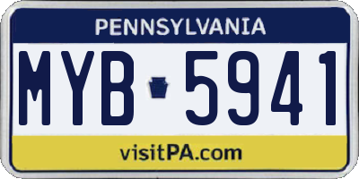 PA license plate MYB5941