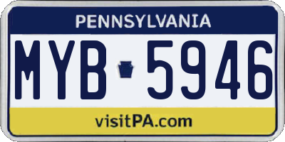 PA license plate MYB5946