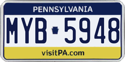 PA license plate MYB5948