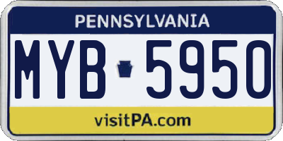 PA license plate MYB5950